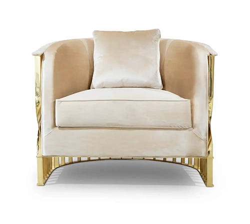 Solene Armchair Polished Brass