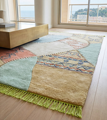 Textile Fragments Light Handcrafted Rug