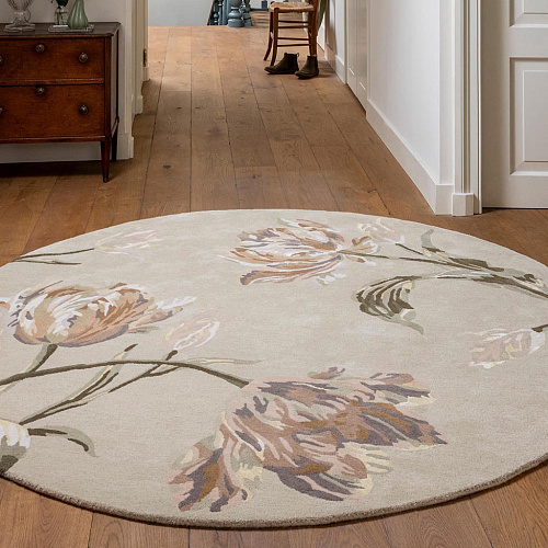 Natural Sage Green Round Rug