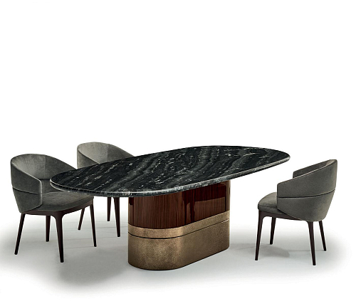 Alma Oval Marble Top Dining Table