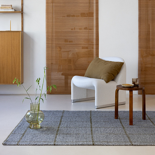 Slate Olive Check Rug