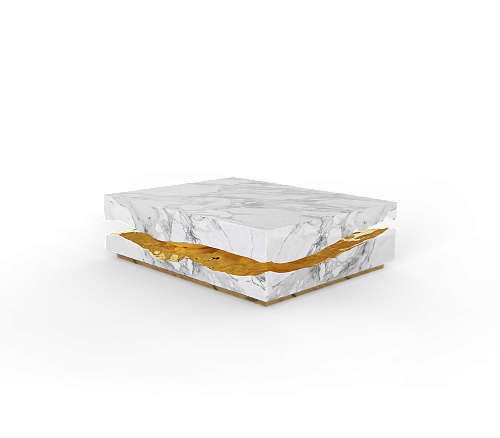 Boulder Carrara Marble Table