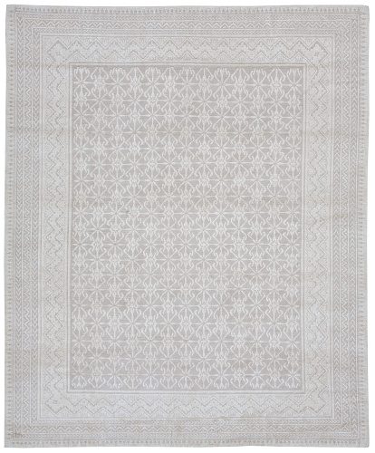 Hand-Woven Blueberry Light Grey Rug