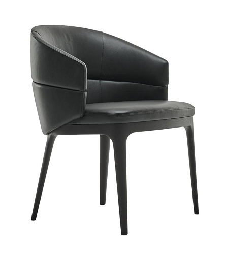 Alma Black Leather Dining Chair