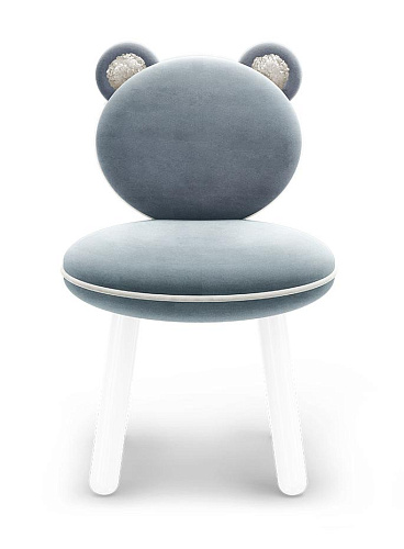 Fluffy Bear Light Blue Kids Chair