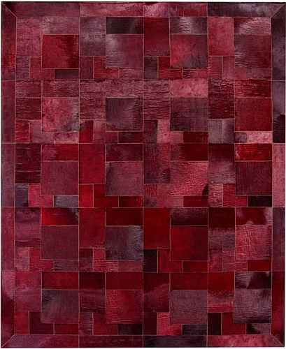 Puzzle Red Cowhide Rug