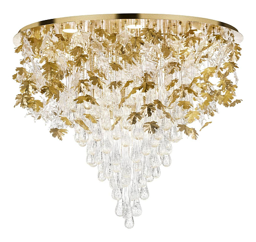 Elegant Maple Leaf Chandelier with Gold Finish