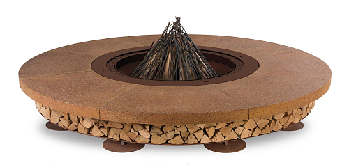 Ercole Concrete Brown Outdoor Italian Fire Pit
