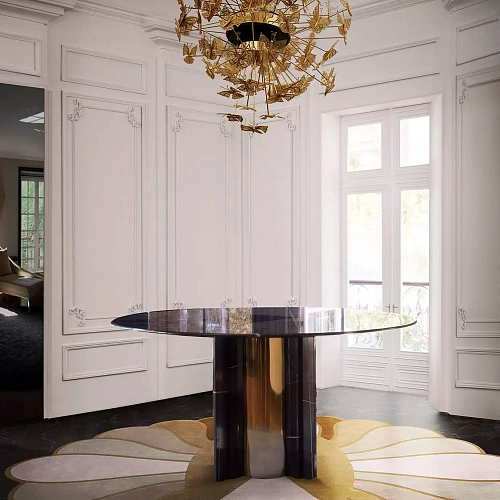 Parisian Nero Marquina Marble Dining Table