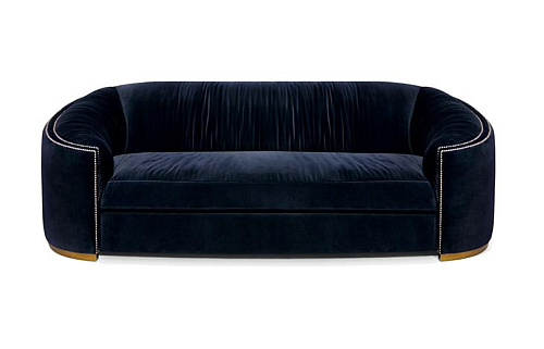 Premium Comfort Blue Curved Sofa