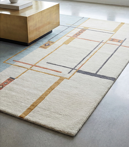 Linear Atlas Neutral Handcrafted Rug