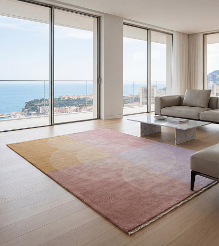 Pastel Mosaic Blush Handcrafted Rug