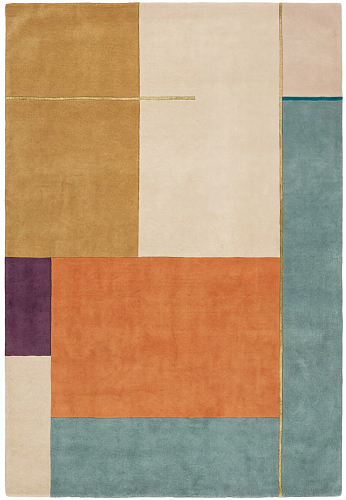 Warm Blocks Handcrafted Rug