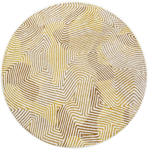 Yellow Hippy Round Rug
