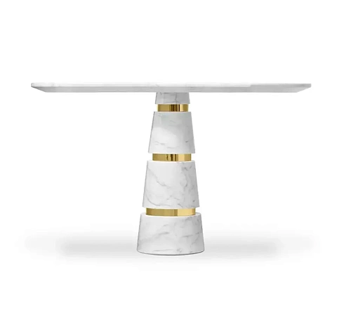 Avalanche Carrara Marble Dining Table