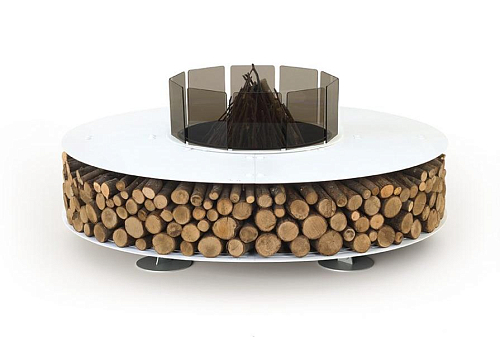 Zero Steel White Outdoor Fire Pit
