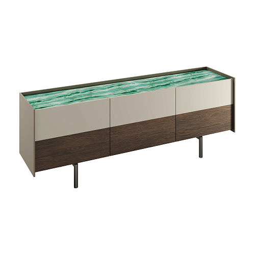 Acadea Three-Door Glass Sideboard