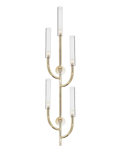 Soft Gold Wall Lamp with Transparent Pyrex Glass Shades