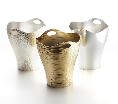 Milady Wastebasket in 24K Gold Finish