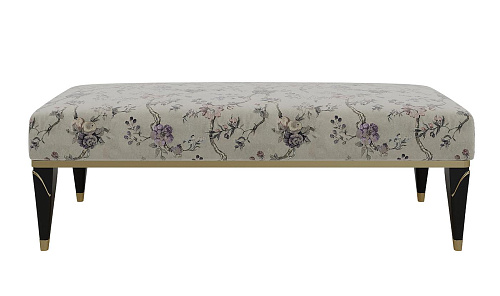 Floral Upholstered Bench