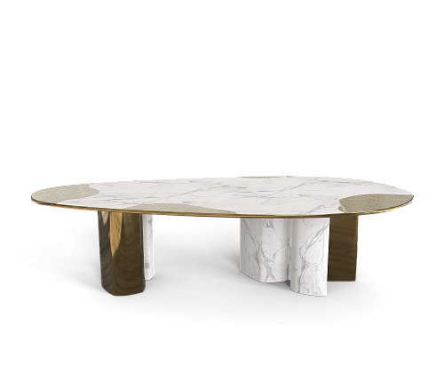 Athena Carrara Marble & Patina Dining Table