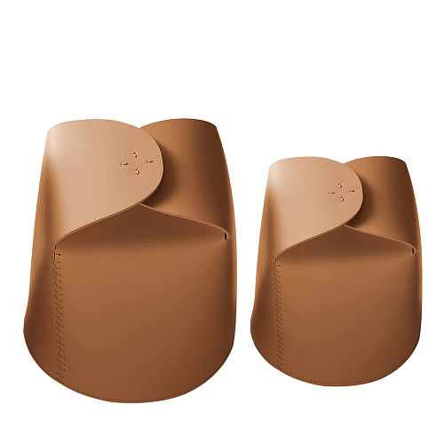 Bloom Light-Brown Leather Basket Set