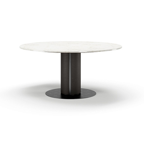 Edward Round Marble Pedestal Dining Table