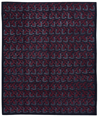 Hand-Woven Boteh Blue Red Rug
