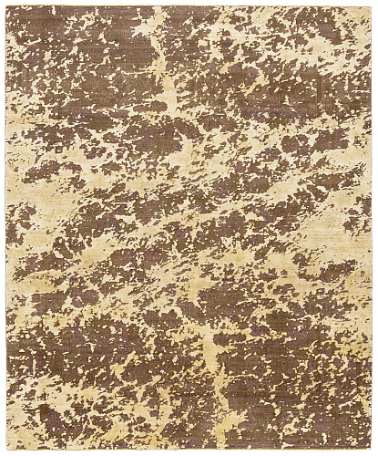 Beige Abstract Wool & Silk Rug