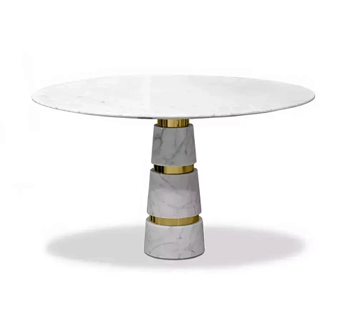 Avalanche Carrara Marble Dining Table