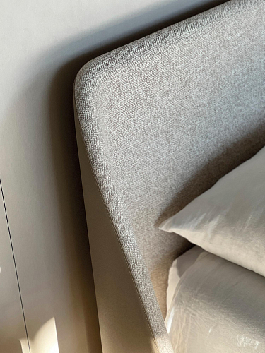 Atlas Beige Fabric Upholstered Bed