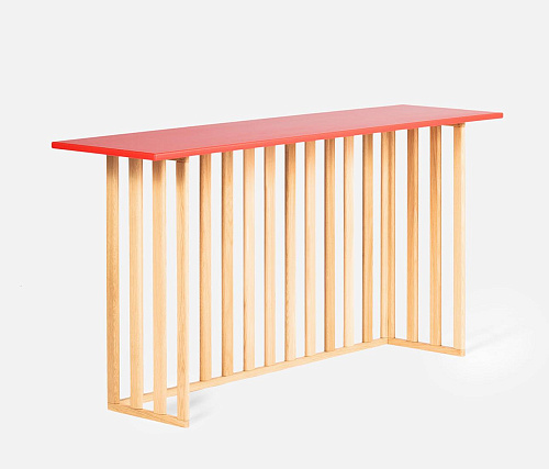 Pink Wood Console Table
