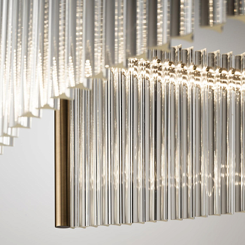 Transparent Murano Glass Chandelier with Double LED Lighting