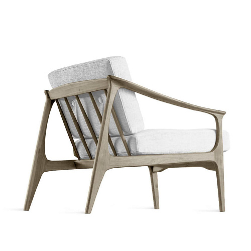 Quiete Grey Solid Walnut Armchair