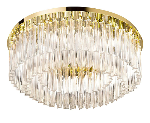 Modern Round Glass Ceiling Lamp in Gold Finish