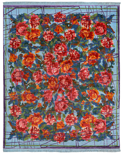 Traditional Handmade Blue / Red Rug