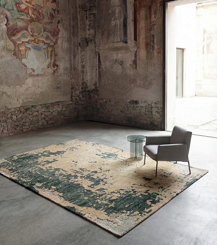Moss Weathered Canvas Handcrafted Rug