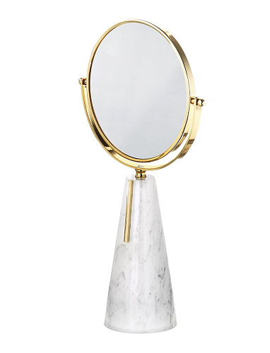 Carrara Table Mirror in 24K Gold Brass