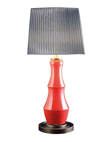 Blown Glass Table Lamp in Coral Red