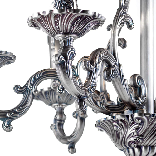 Classic Chandelier in Blue Silver Finish