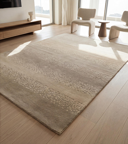 Soft Ombre Sand Handcrafted Rug