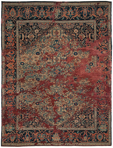 Red Hand Knotted Wool & Silk Rug