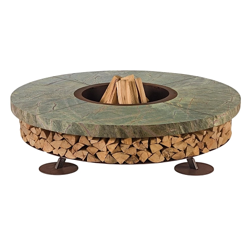 Ercole Marble Green Outdoor Italian Fire Pit