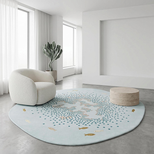 Halo Aqua Handcrafted Rug