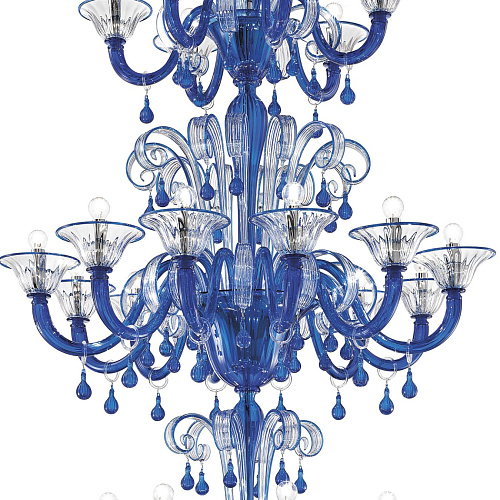 Classical Chandelier in Pale Blue Murano Glass
