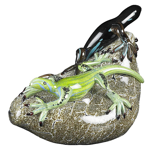 Lizards on Stone Sculpture