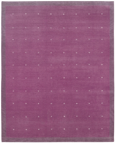 Hand-Knotted Symbol Border Purple Rug