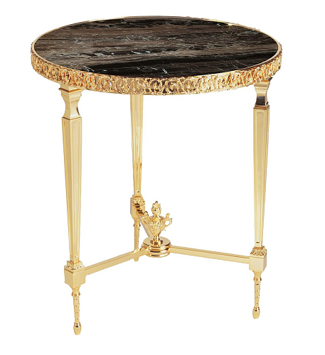 Brass Marble Top Side Table