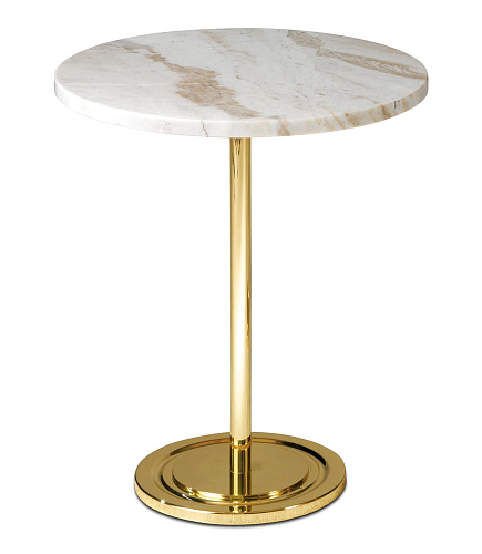 High Marble Top Side Table