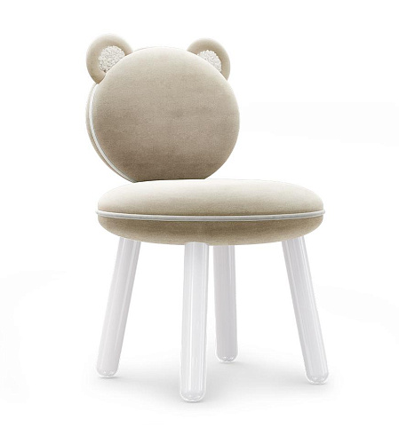 Fluffy Bear Cream Kids Chair